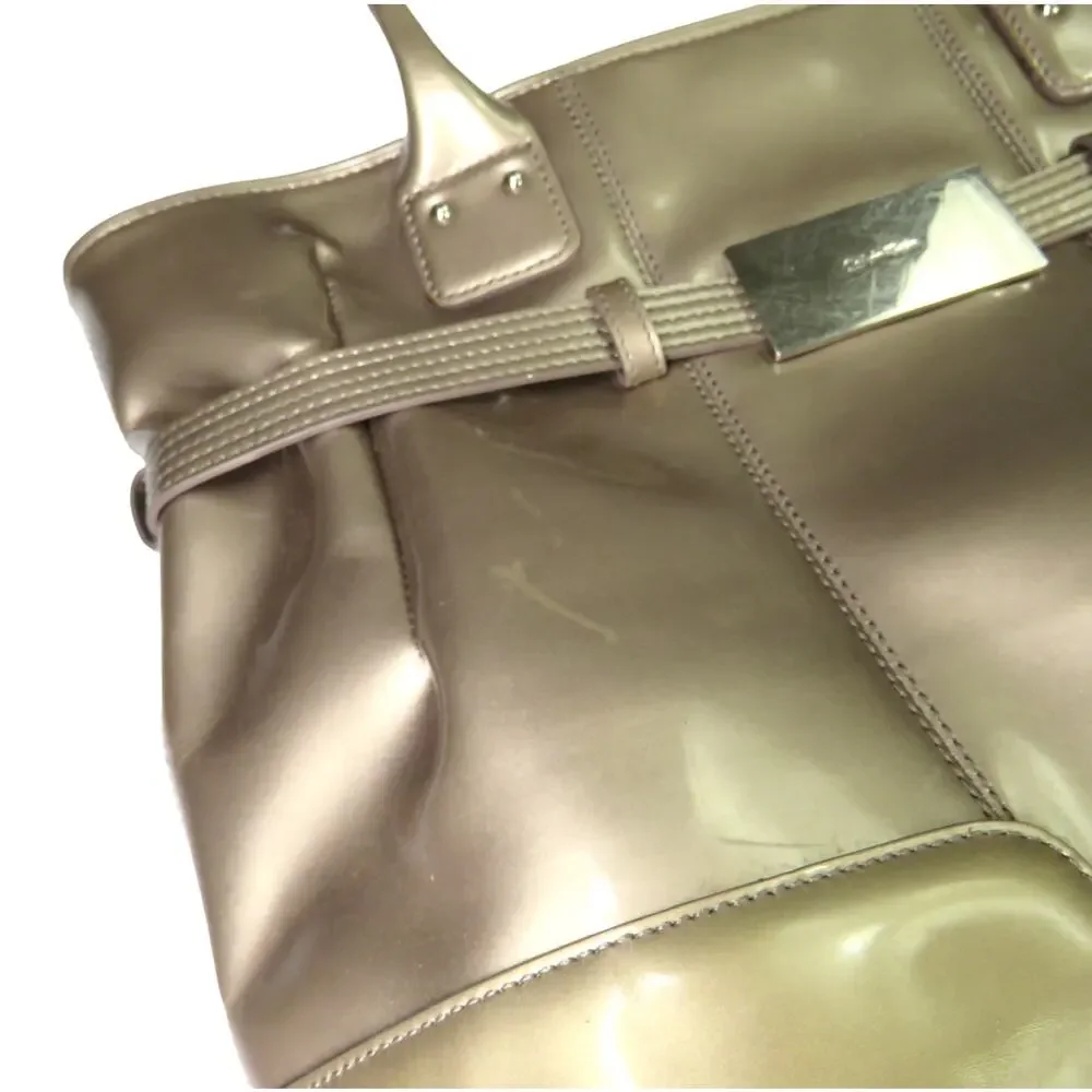 Y2k Vintage Calvin Klein Large Metallic Gold Shoulder Bag Rectangle